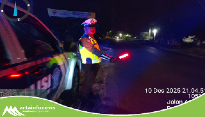 Blue Light Patrol Sat Lantas Polres Simalungun Sapu Jalur Malam, Tertibkan Lalu Lintas dan Tekan Aksi Kejahatan Jalanan